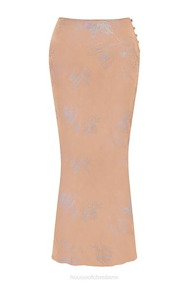 vestiario esso House of CB Gonna lunga con taglio sbieco café au lait di Dyana shimmer X44T890