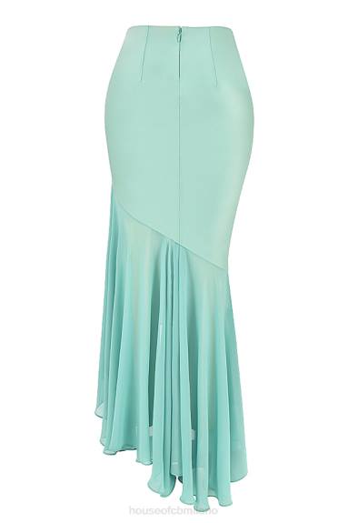 vestiario esso House of CB Gonna lunga con volant color giada lilla X44T915