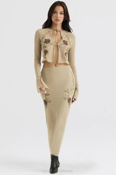 vestiario esso House of CB Gonna lunga floreale a carciofo lailah X44T900
