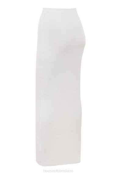 vestiario esso House of CB Gonna lunga gioia in maglia a coste avorio con bottoni sul davanti X44T912