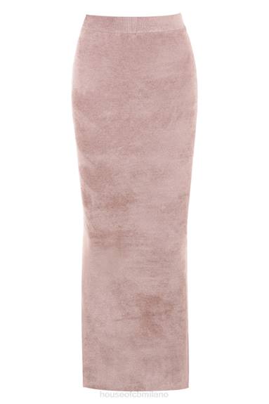 vestiario esso House of CB Gonna lunga in ciniglia di Rene Rose X44T882