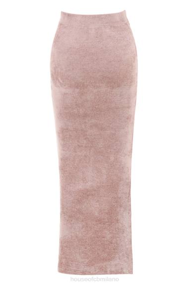 vestiario esso House of CB Gonna lunga in ciniglia di Rene Rose X44T882