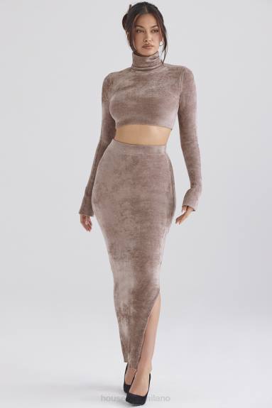 vestiario esso House of CB Gonna lunga in ciniglia di Rene Rose X44T882