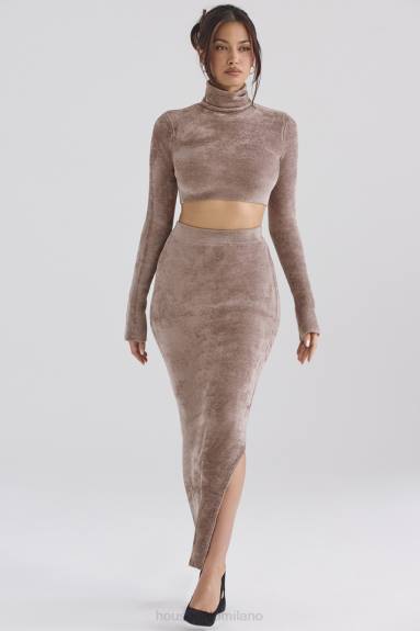 vestiario esso House of CB Gonna lunga in ciniglia di Rene Rose X44T882