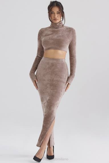 vestiario esso House of CB Gonna lunga in ciniglia di Rene Rose X44T882