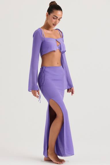 vestiario esso House of CB gonna maxi ritagliata viola amalfi X44T930