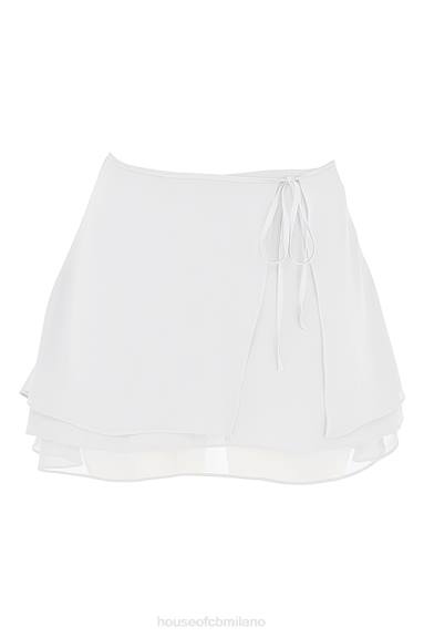 vestiario esso House of CB Minigonna a strati fluida bianca Clarice X44T920
