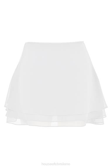 vestiario esso House of CB Minigonna a strati fluida bianca Clarice X44T920
