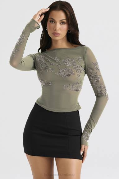 vestiario esso House of CB Minigonna scolpita nera di Nisha X44T896