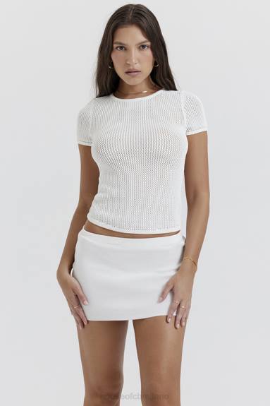 vestiario esso House of CB minigonna mariella in maglia bianca X44T856