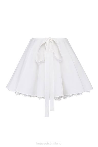 vestiario esso House of CB minigonna nahla con fiocco bianco X44T851