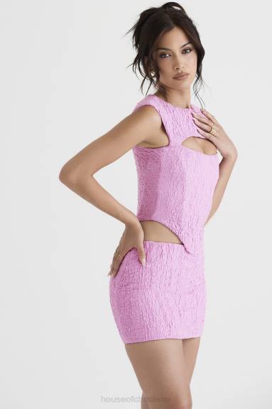 vestiario esso House of CB minigonna rosa angelo X44T903