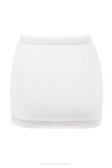 vestiario esso House of CB minigonna sarelle in maglia delicata avorio X44T921