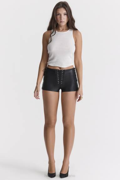 vestiario esso House of CB Micro mini shorts azora in pelle vegana nera X44T868
