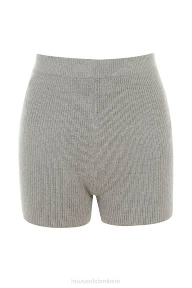 vestiario esso House of CB pantaloncini a vita alta in maglia grigia con fondo X44T950