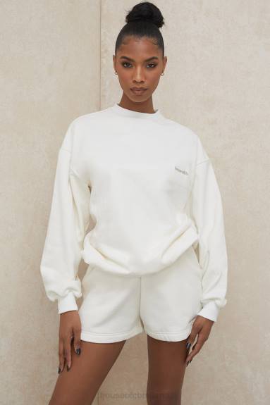vestiario esso House of CB pantaloncini sportivi Auden in jersey bianco sporco X44T996