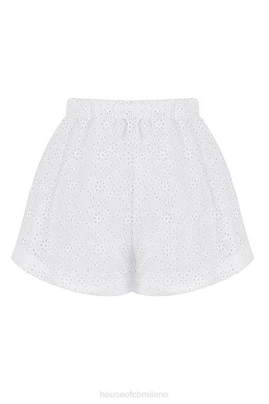 vestiario esso House of CB shorts mae in pizzo sangallo bianco X44T914