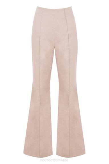 vestiario esso House of CB Pantaloni Alesha in tencel lino beige X44T1013