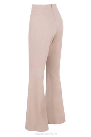 vestiario esso House of CB Pantaloni Alesha in tencel lino beige X44T1013
