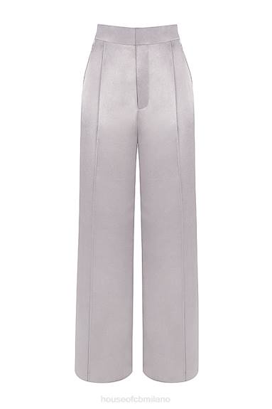 vestiario esso House of CB Pantaloni Alivia in raso grigio X44T917