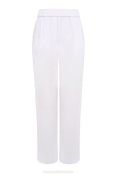 vestiario esso House of CB Pantaloni Reno bianchi dalla vestibilità comoda X44T853