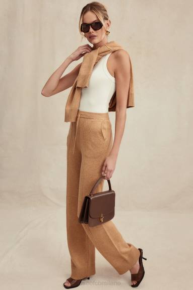 vestiario esso House of CB Pantaloni Yalina in misto cashmere cammello X44T823