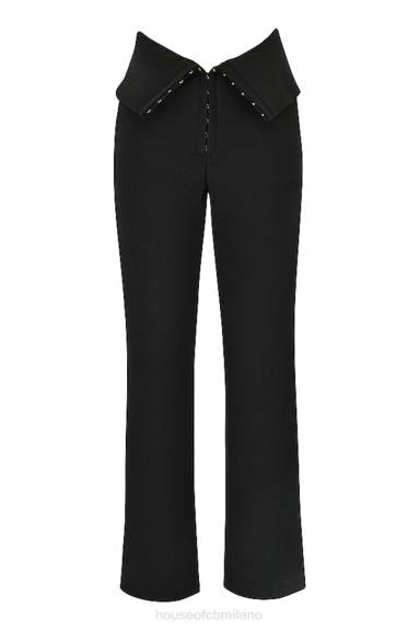 vestiario esso House of CB Pantaloni ava neri con piega sul davanti X44T956