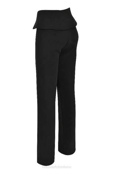 vestiario esso House of CB Pantaloni ava neri con piega sul davanti X44T956