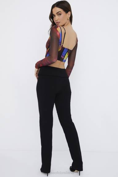 vestiario esso House of CB Pantaloni ava neri con piega sul davanti X44T956