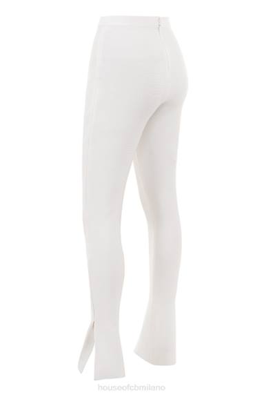 vestiario esso House of CB Pantaloni bianchi a fascia a vita alta Gloriette X44T964