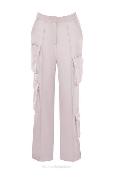 vestiario esso House of CB Pantaloni cargo a gamba dritta in raso di cristallo Daria X44T941