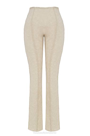 vestiario esso House of CB Pantaloni con lacci in finta pelle scamosciata beige amara X44T891