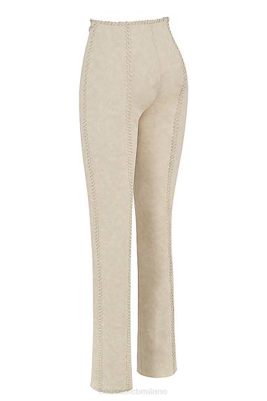 vestiario esso House of CB Pantaloni con lacci in finta pelle scamosciata beige amara X44T891