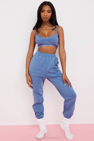 vestiario esso House of CB Pantaloni da jogging con retro in pile azzurro cielo X44T977