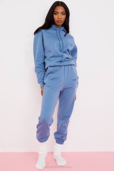 vestiario esso House of CB Pantaloni da jogging con retro in pile azzurro cielo X44T977