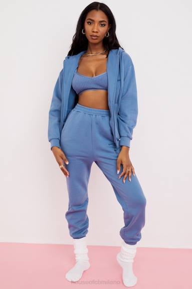 vestiario esso House of CB Pantaloni da jogging con retro in pile azzurro cielo X44T977
