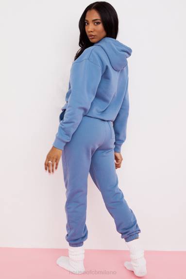 vestiario esso House of CB Pantaloni da jogging con retro in pile azzurro cielo X44T977