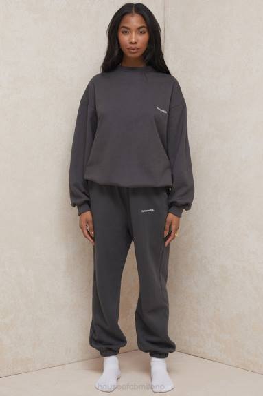 vestiario esso House of CB Pantaloni da jogging con retro in pile color antracite X44T998