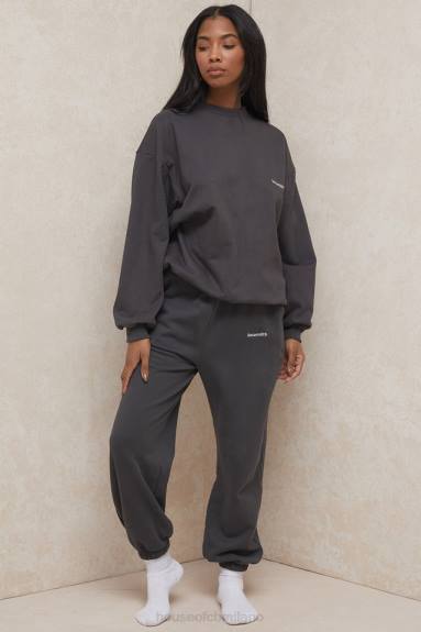 vestiario esso House of CB Pantaloni da jogging con retro in pile color antracite X44T998