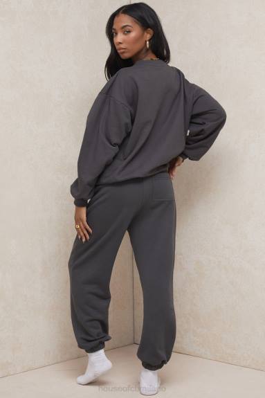 vestiario esso House of CB Pantaloni da jogging con retro in pile color antracite X44T998