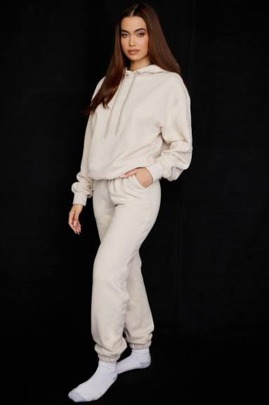 vestiario esso House of CB Pantaloni da jogging con retro in pile color avena Sky X44T953