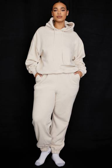 vestiario esso House of CB Pantaloni da jogging con retro in pile color avena Sky X44T953