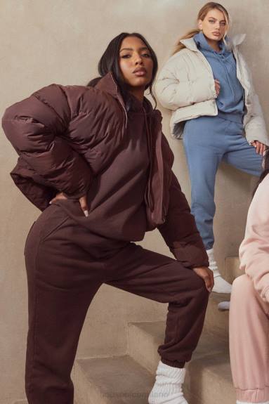 vestiario esso House of CB Pantaloni da jogging con retro in pile color cioccolato cielo X44T975