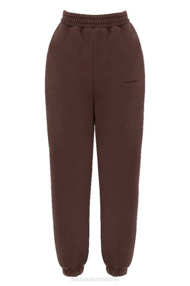 vestiario esso House of CB Pantaloni da jogging con retro in pile color cioccolato cielo X44T975