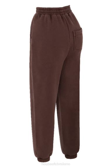 vestiario esso House of CB Pantaloni da jogging con retro in pile color cioccolato cielo X44T975