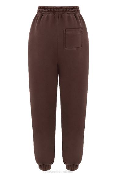 vestiario esso House of CB Pantaloni da jogging con retro in pile color cioccolato cielo X44T975