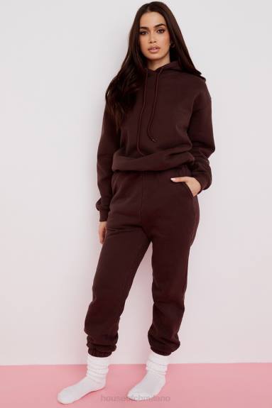 vestiario esso House of CB Pantaloni da jogging con retro in pile color cioccolato cielo X44T975