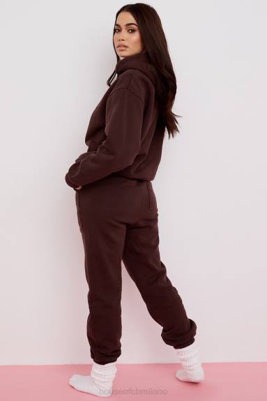 vestiario esso House of CB Pantaloni da jogging con retro in pile color cioccolato cielo X44T975