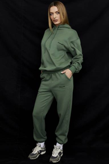 vestiario esso House of CB Pantaloni da jogging con retro in pile sky moss X44T946