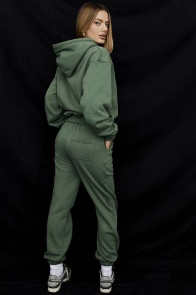 vestiario esso House of CB Pantaloni da jogging con retro in pile sky moss X44T946